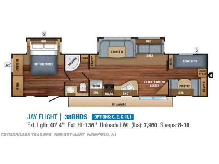 38 Foot Rv 2018 Jayco Jay Flight 38BHDS RV for Sale in Newfield, NJ 08344 | 0148 ...