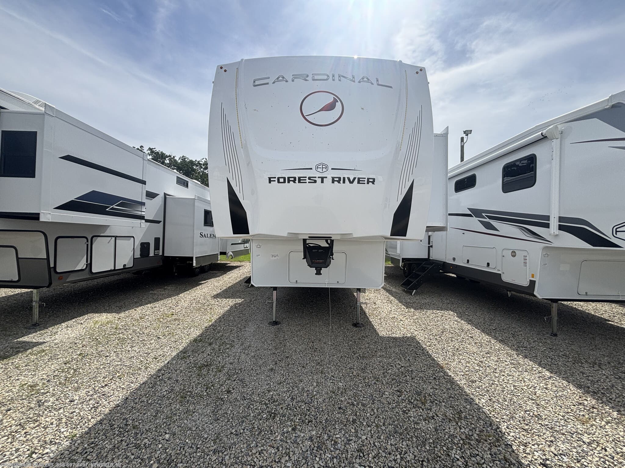 2027 Forest River Cardinal 32CHILL - New Fifth Wheel For Sale by Crossroads Trailer Sales, Inc. in Newfield, New Jersey features Tinted Windows, Awning, LP Detector, Dryer, Slam Latch Baggage Doors