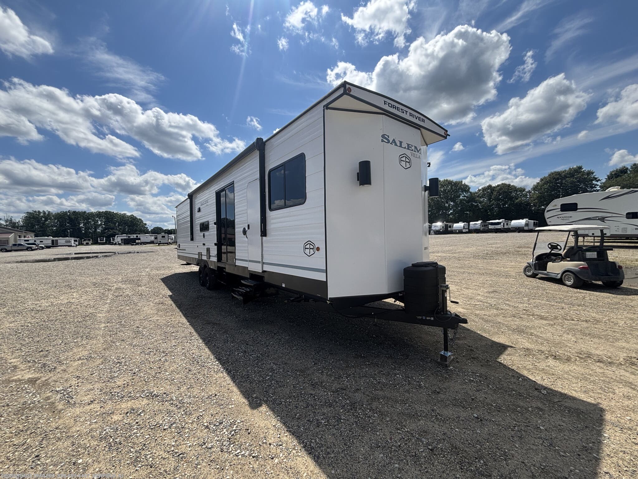 2027 Forest River Salem Villa 42DMS - New Destination Trailer For Sale by Crossroads Trailer Sales, Inc. in Newfield, New Jersey features Fire Extinguisher, Awning, CO Detector, TV Antenna, Microwave
