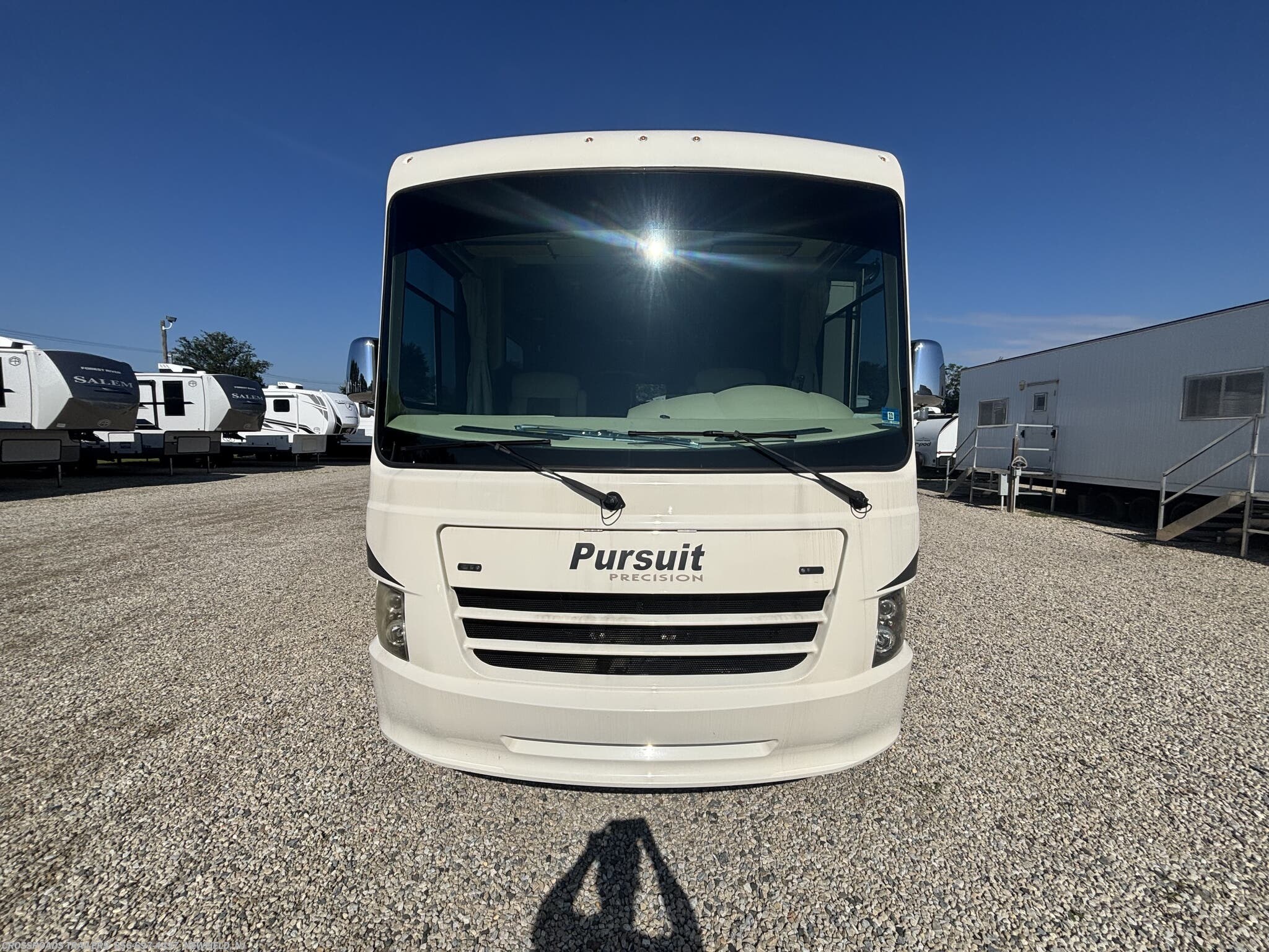 2018 Coachmen Pursuit Precision 27DS - Used Class A For Sale by Crossroads Trailer Sales, Inc. in Newfield, New Jersey features Smoke Detector, Outside Entertainment Center, Ladder, DVD Player, Automatic Leveling Jacks