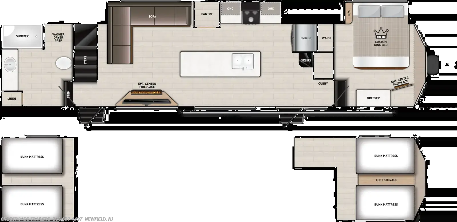 Floorplan of 2027 Forest River Salem Grand Villa 42ICE