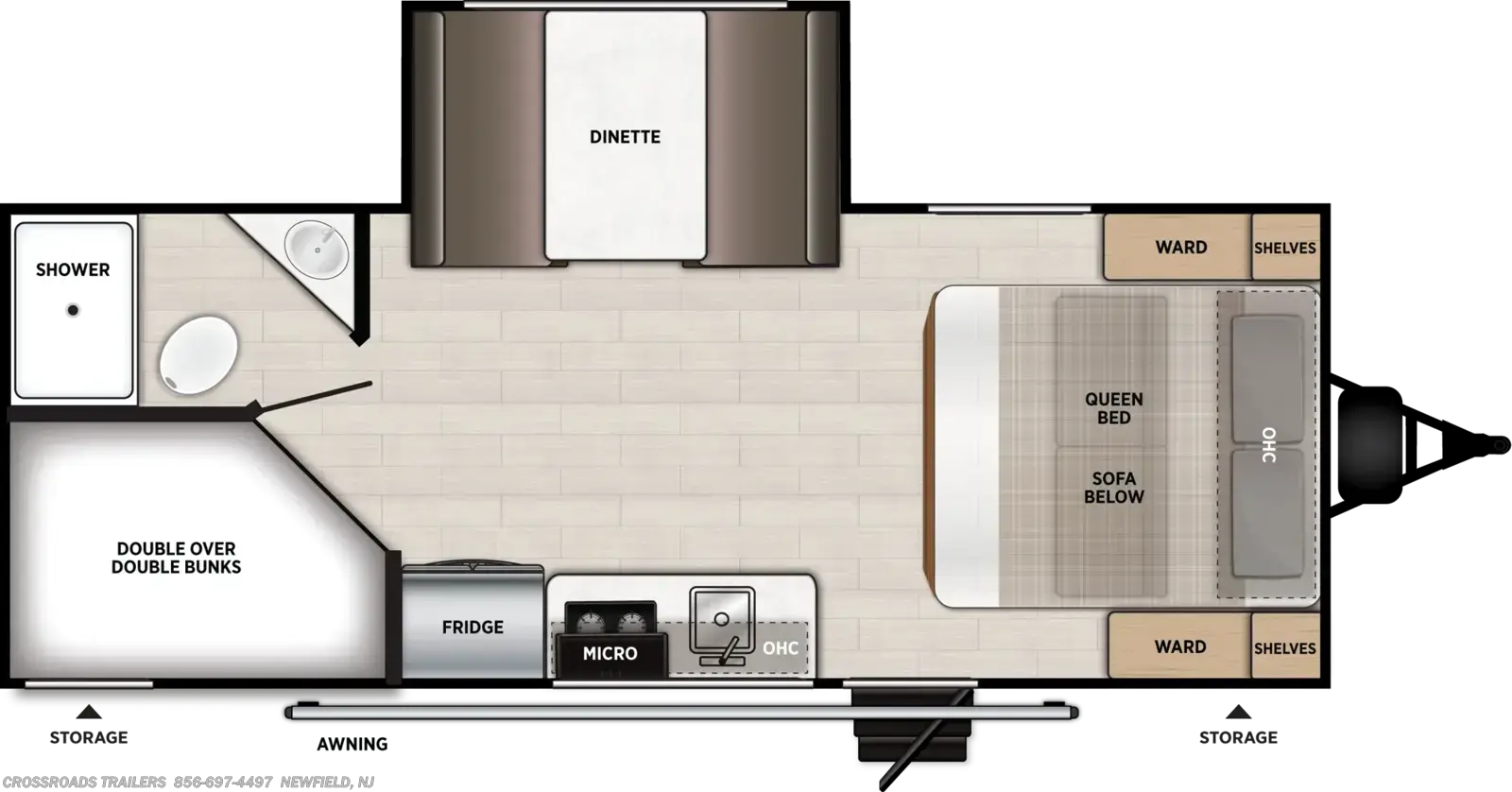 Floorplan of 2027 Forest River Salem FSX 178BH