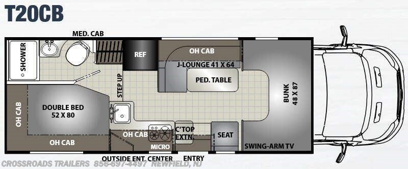 Floorplan of 2018 Coachmen Orion T20CB