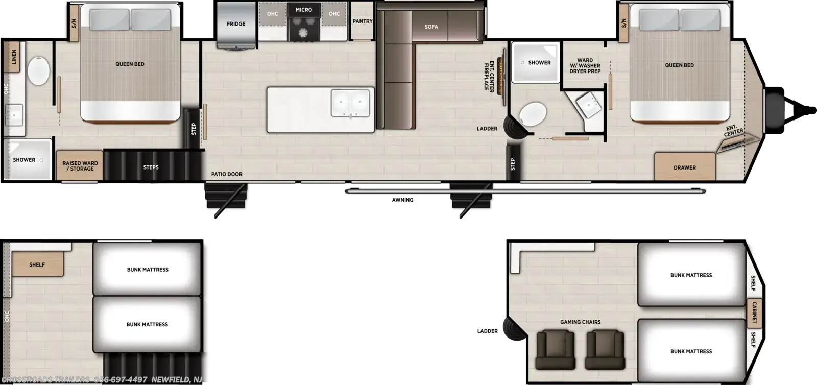 Floorplan of 2027 Forest River Salem Villa 40ZZZ