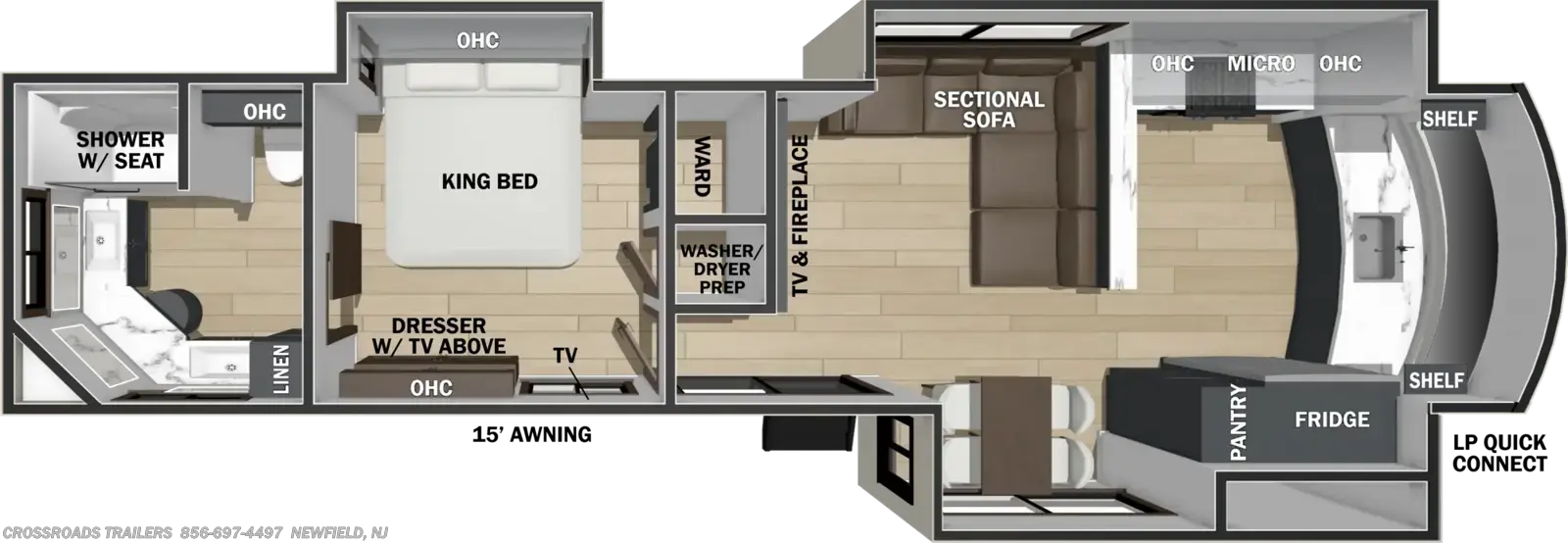 Floorplan of 2027 Forest River Cedar Creek Cottage 40CMK