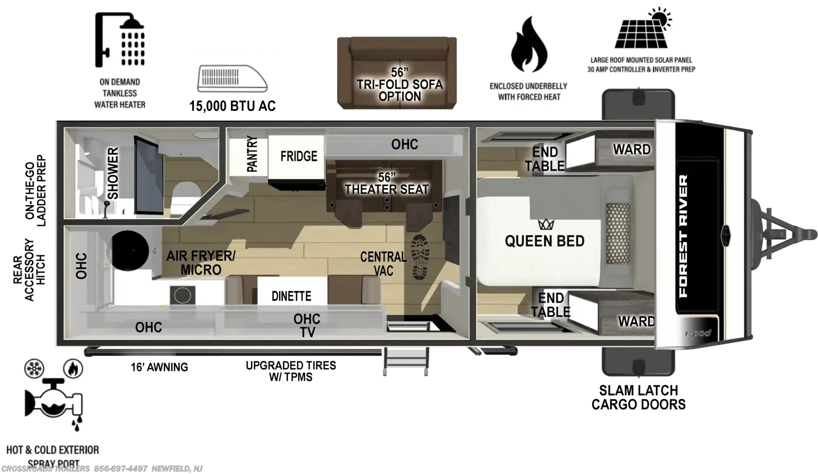 Floorplan of 2027 Forest River R-Pod RP-205