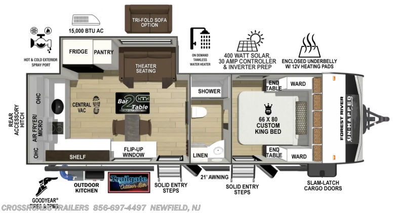 Floorplan of 2027 Forest River R-Pod Un-Mapped 24RK