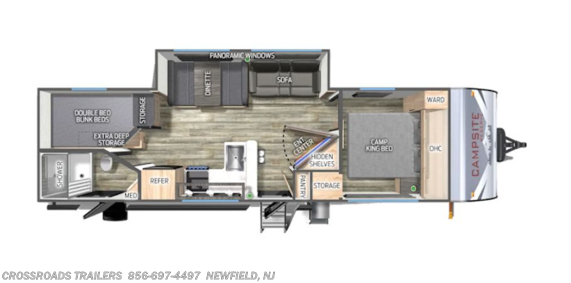 Floorplan of 2024 Forest River Campsite Reserve 26CJ