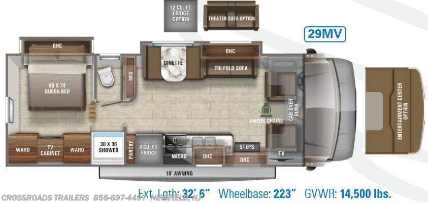 Floorplan of 2021 Jayco Greyhawk Prestige 29MVP