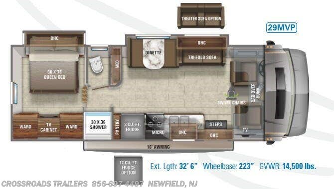 Floorplan of 2021 Jayco Greyhawk Prestige 29MVP
