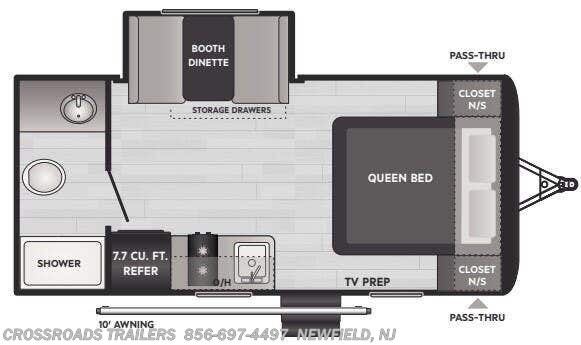 Floorplan of 2024 Keystone Hideout Mini 179RB
