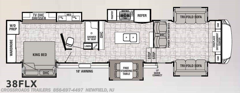 Floorplan of 2019 Forest River Cedar Creek Hathaway Edition 38FLX