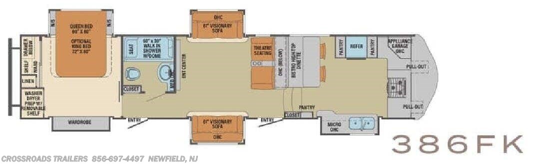 Floorplan of 2017 Palomino Columbus CMF386FK