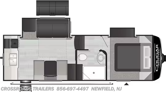 Floorplan of 2021 Keystone Cougar Half-Ton 23MLS