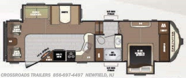 Floorplan of 2017 Keystone Sprinter 269FWRLS