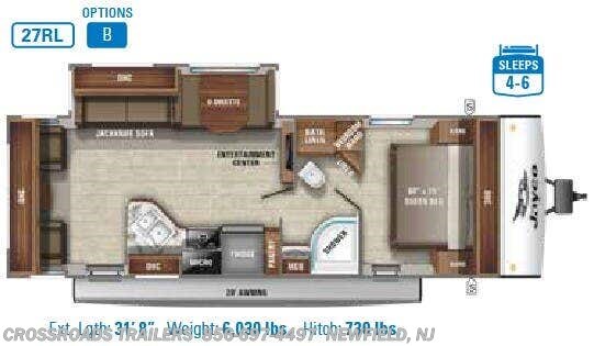 Floorplan of 2021 Jayco Jay Feather 27RL