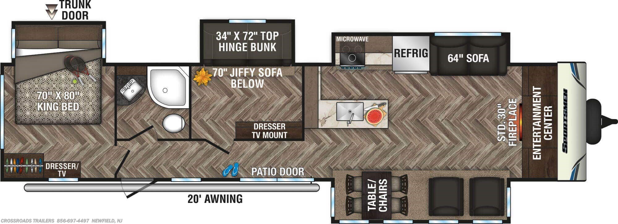 Floorplan of 2020 K-Z Sportsmen 364BH