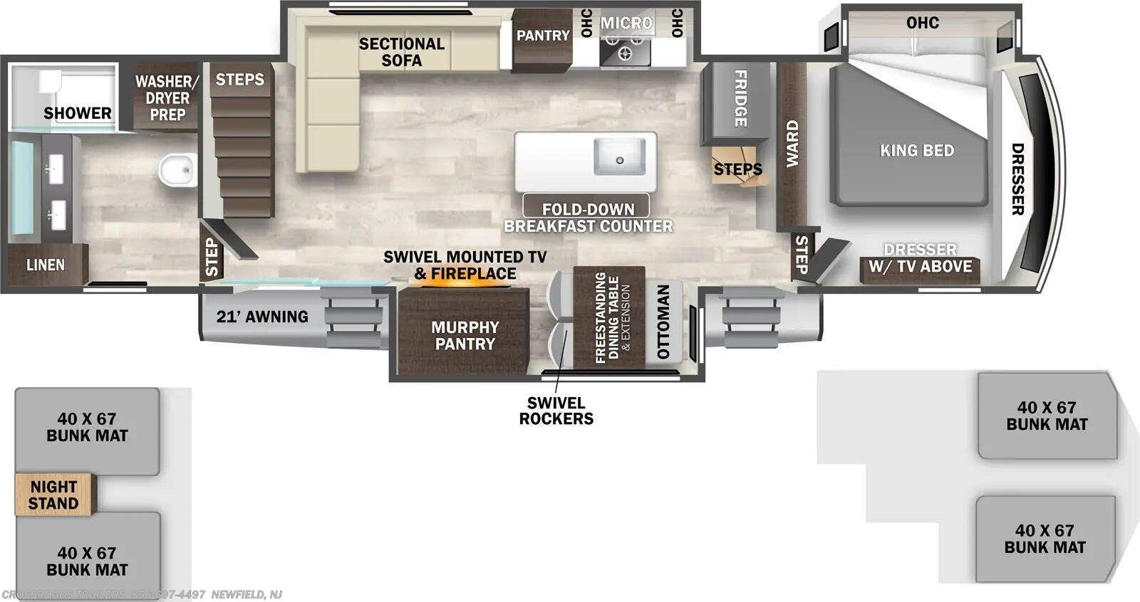 Floorplan of 2025 Forest River Cedar Creek Cottage 40CBK