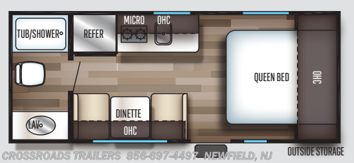 Floorplan of 2019 Forest River Cherokee Wolf Pup 16FQ