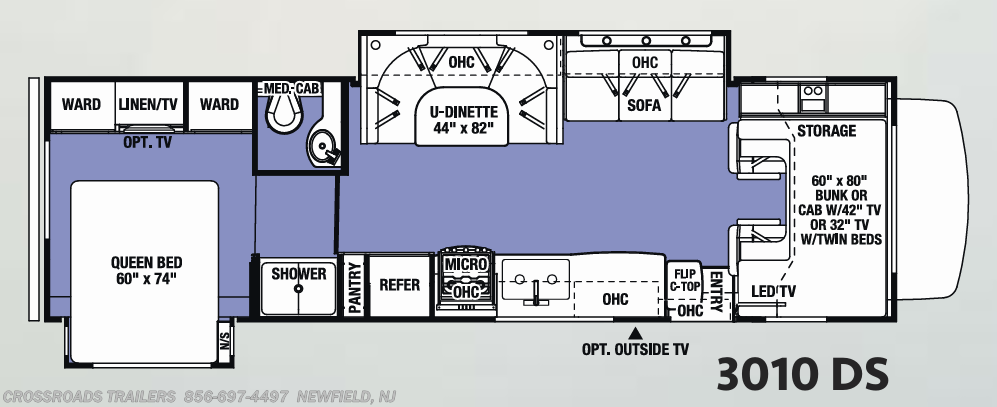 Floorplan of 2016 Forest River Sunseeker 3010DS