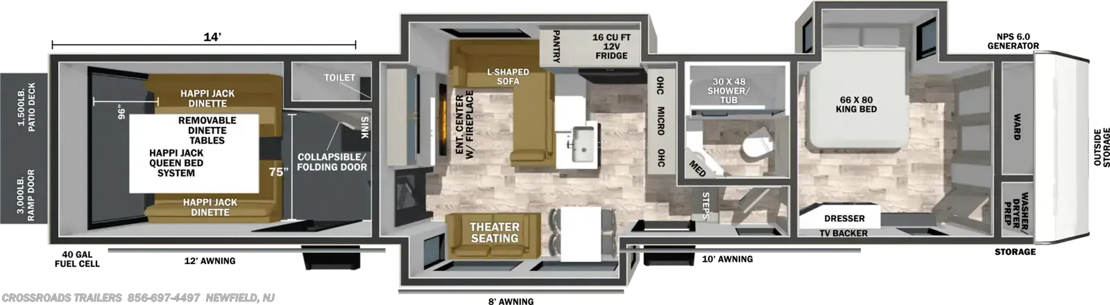 Floorplan of 2027 Forest River XLR Nitro 41G14