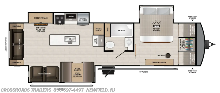 Floorplan of 2027 Forest River Salem Hemisphere 308RL
