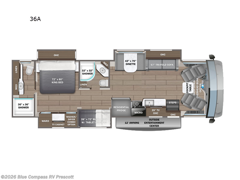 2026 Jayco Precept 36A - New Class A For Sale by Blue Compass RV Prescott in Prescott, Arizona features Slideout