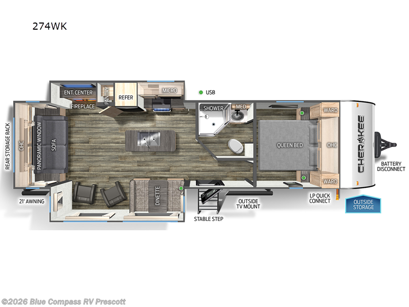 2026 Forest River Cherokee 274WK - New Travel Trailer For Sale by Blue Compass RV Prescott in Prescott, Arizona features Slideout