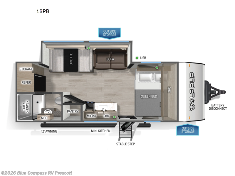 2026 Forest River Cherokee Wolf Pup 18PB - New Travel Trailer For Sale by Blue Compass RV Prescott in Prescott, Arizona features Slideout