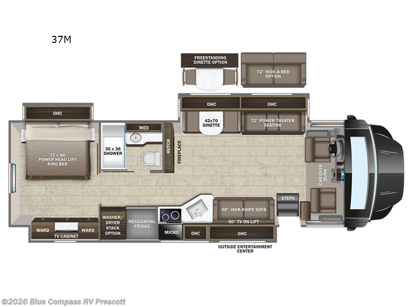 2023 Entegra Coach Accolade XL 37M - Used Super C For Sale by Blue Compass RV Prescott in Prescott, Arizona features Slideout