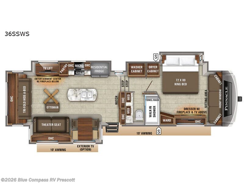 2020 Jayco Pinnacle 36SSWS - Used Fifth Wheel For Sale by Blue Compass RV Prescott in Prescott, Arizona features Slideout