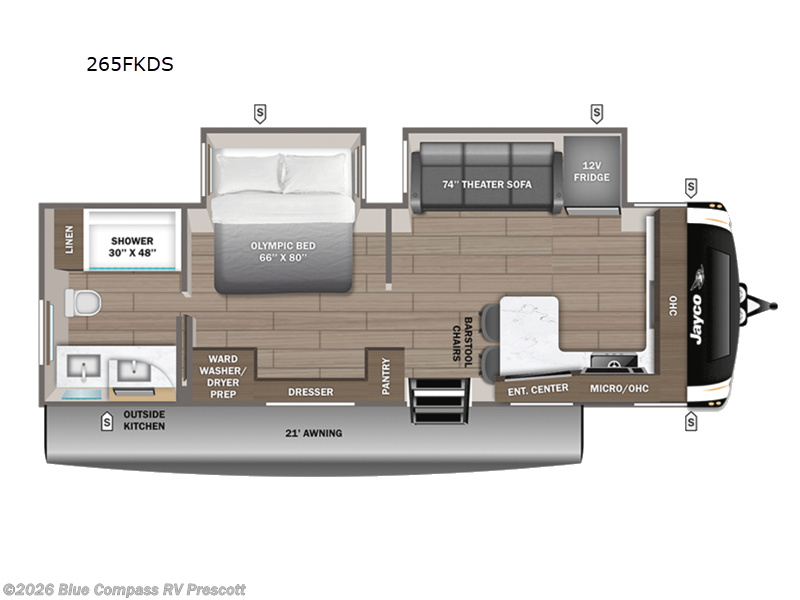 2026 Jayco Eagle HT 265FKDS - New Travel Trailer For Sale by Blue Compass RV Prescott in Prescott, Arizona features Slideout