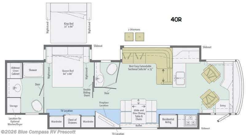 2015 Winnebago Journey 40R - Used Class A For Sale by Blue Compass RV Prescott in Prescott, Arizona features Slideout
