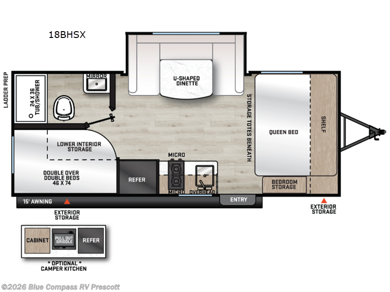 2026 Forest River Aurora Light 18BHSX - New Travel Trailer For Sale by Blue Compass RV Prescott in Prescott, Arizona features Slideout