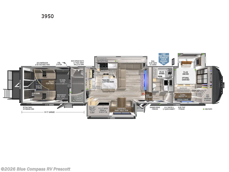 2027 Brinkley RV Model G 3950 - New Toy Hauler For Sale by Blue Compass RV Prescott in Prescott, Arizona features Slideout