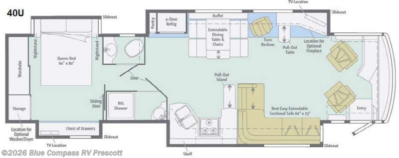 2014 Itasca Meridian 40U - Used Class A For Sale by Blue Compass RV Prescott in Prescott, Arizona features Slideout